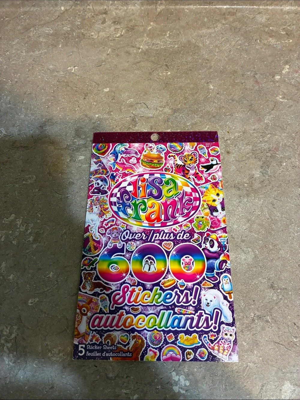 Lisa Frank Rainbow Sticker Pack over 500 missing 2 small heart stickers